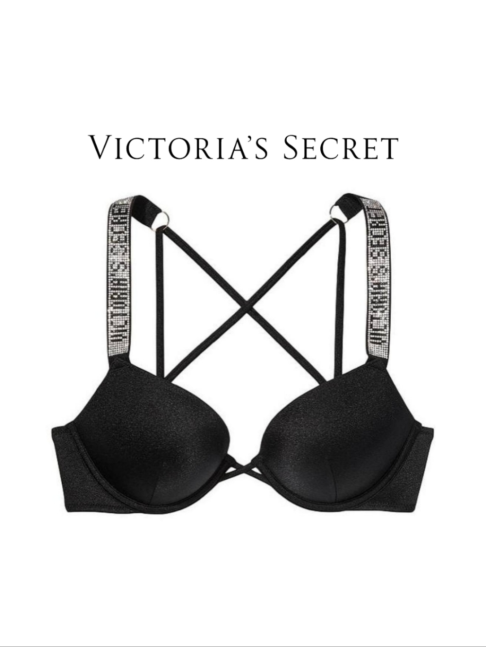 VICTORIA'S SECRET 🖤 Shine Strap Bombshell Add-2-Cups Push-Up Bikini Top - 34B - Picture 2 of 6